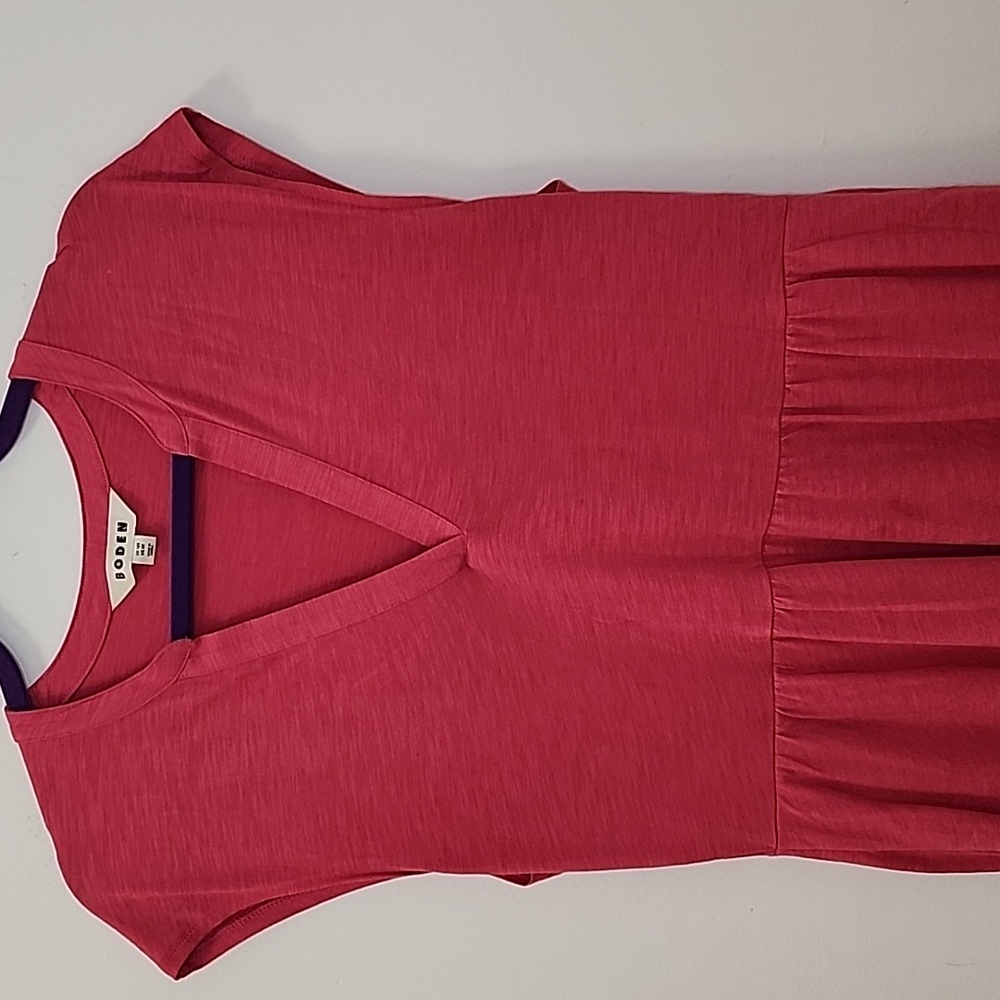 NWOT Boden Pink Chloe Notch Jersey Maxi Barbiecore Dress Sz 8 - Picture 5 of 16